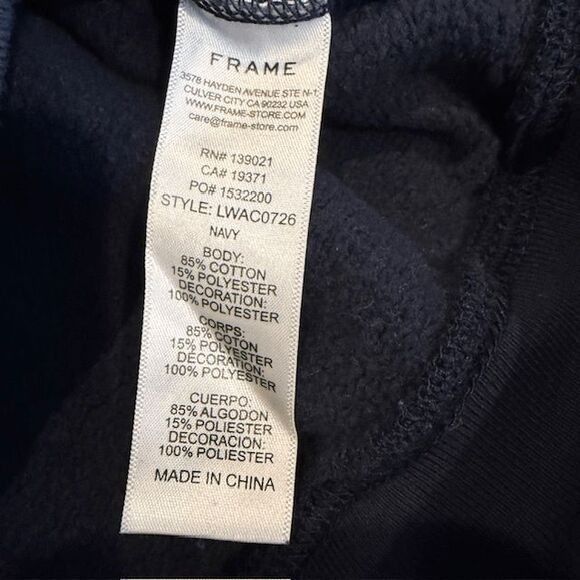 Frame Old School Sweatshirt Navy Blue w/Red Embroidered Script Logo Size Medium - Picture 5 of 11